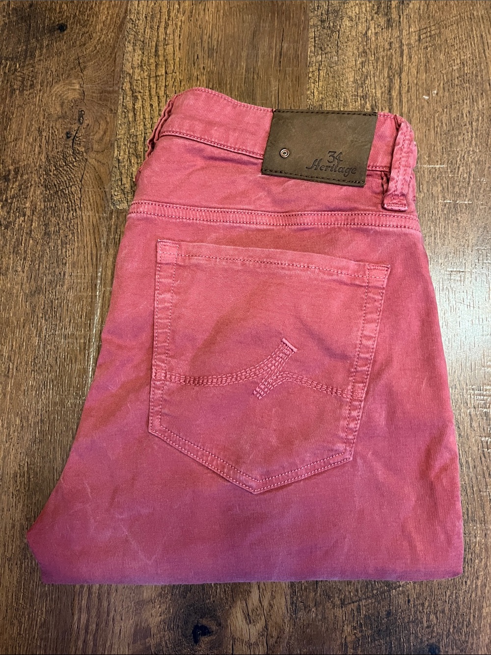 Heritage Men's Salmon Pink Slim Jeans 32 / 32